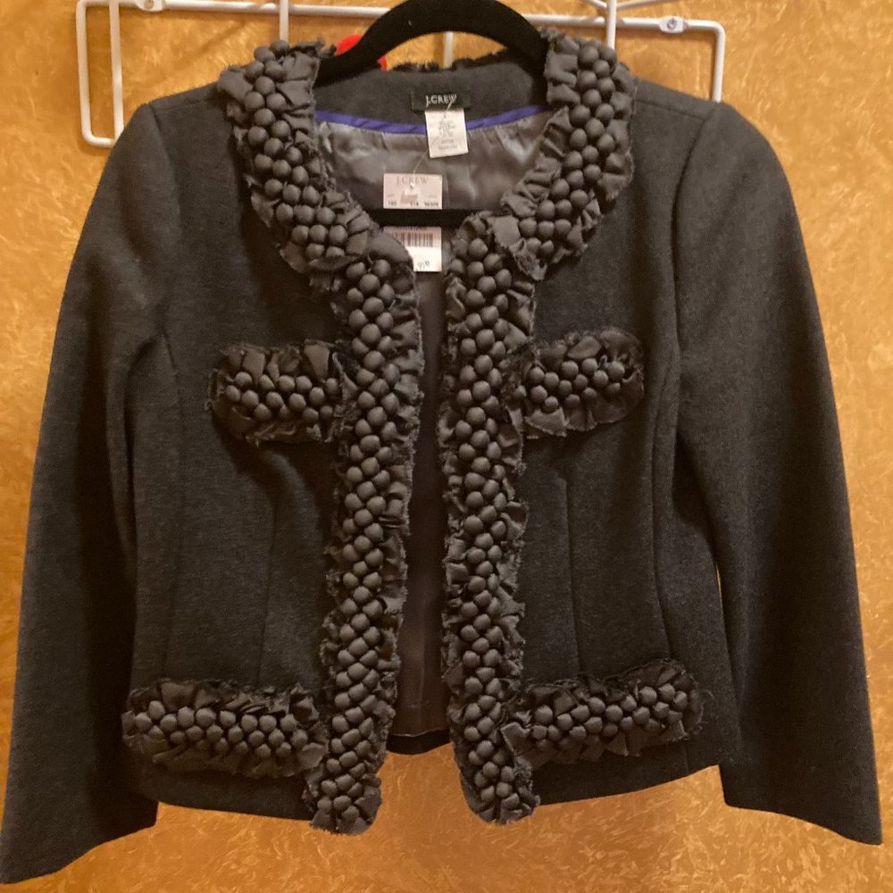 J. Crew Cropped Dark Grey Jacket Vintage Size 0